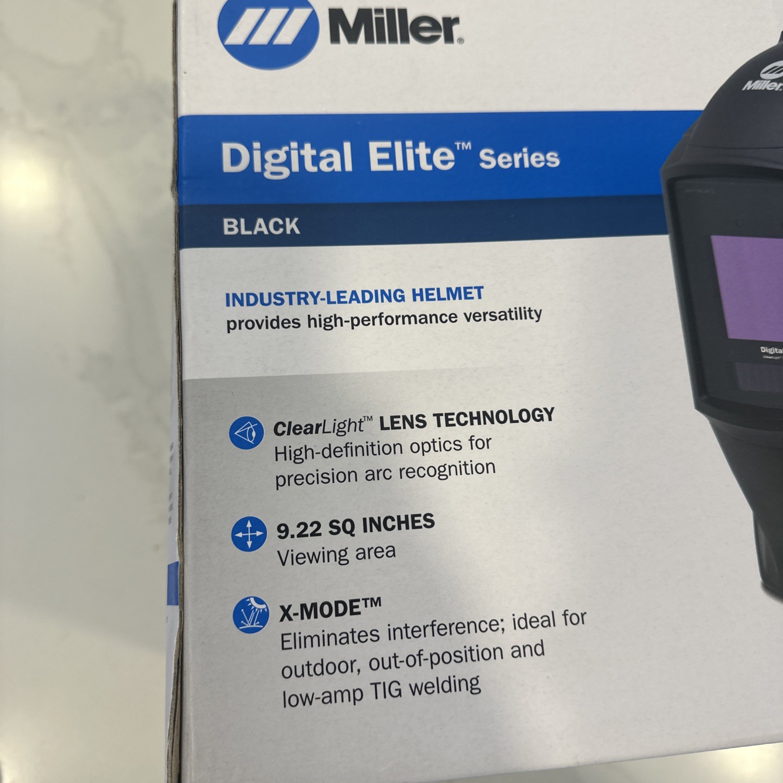 Miller Digital Elite Series Auto-Darkening Welding Helmet Black X-Mode – New