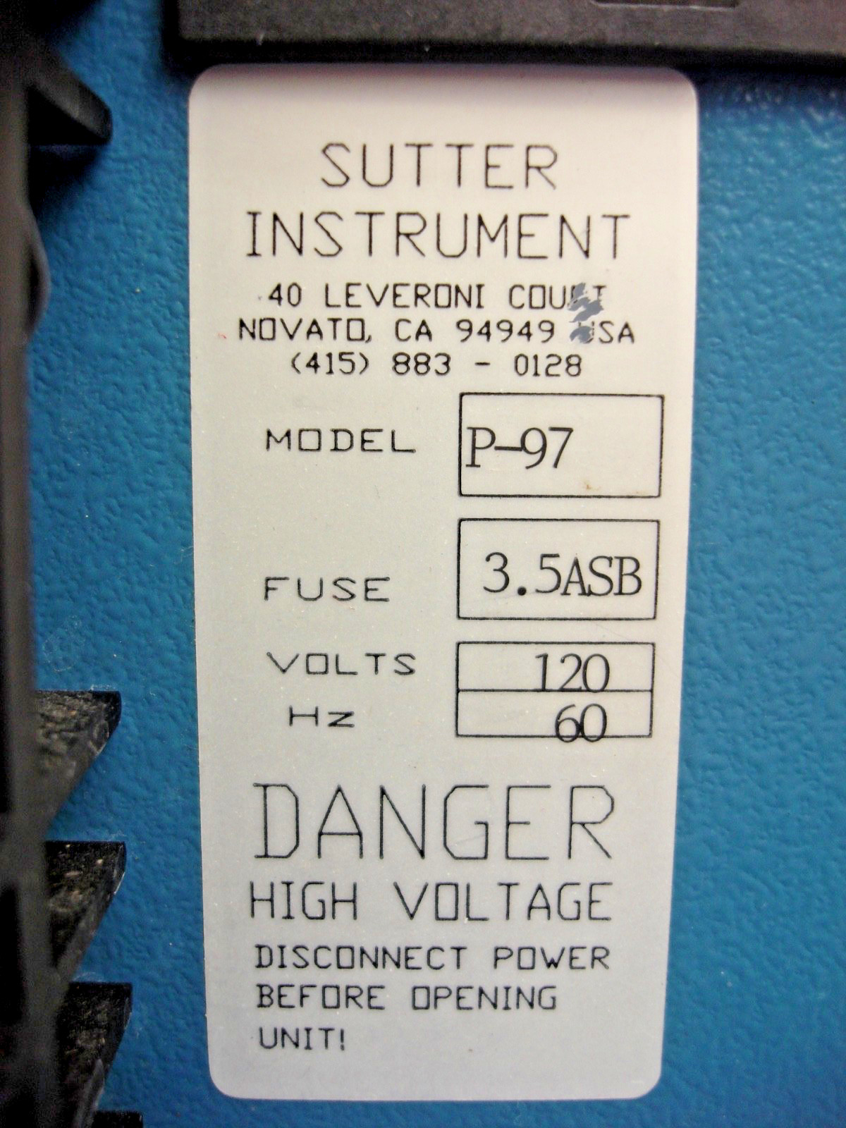 Sutter Instruments Co. Flaming Brown Micropipette Puller P-97 w/ Warranty