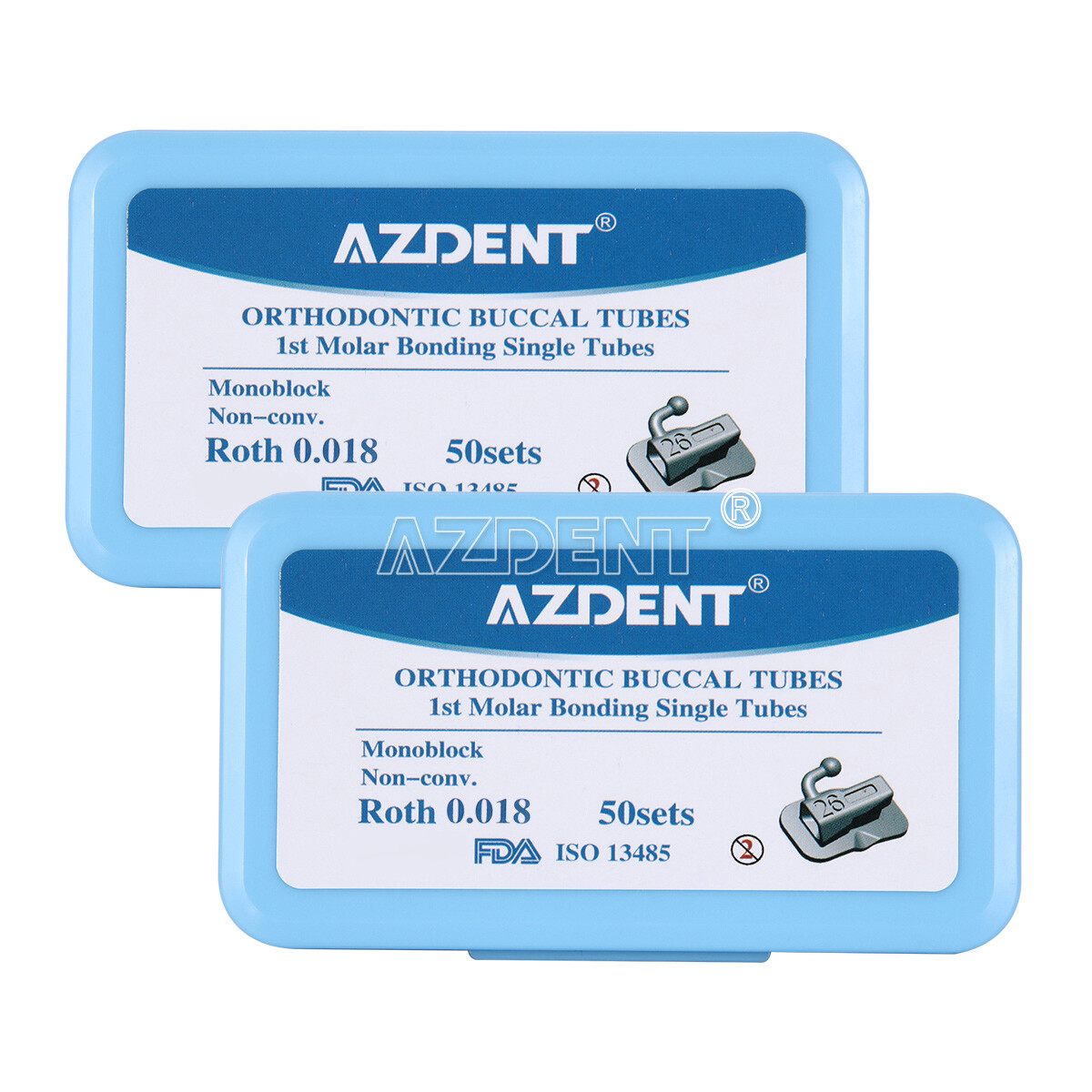 AZDENT Dental Orthodontic Buccal Tubes 1st 2nd Molar Tube Roth MBT 022 Bondable
