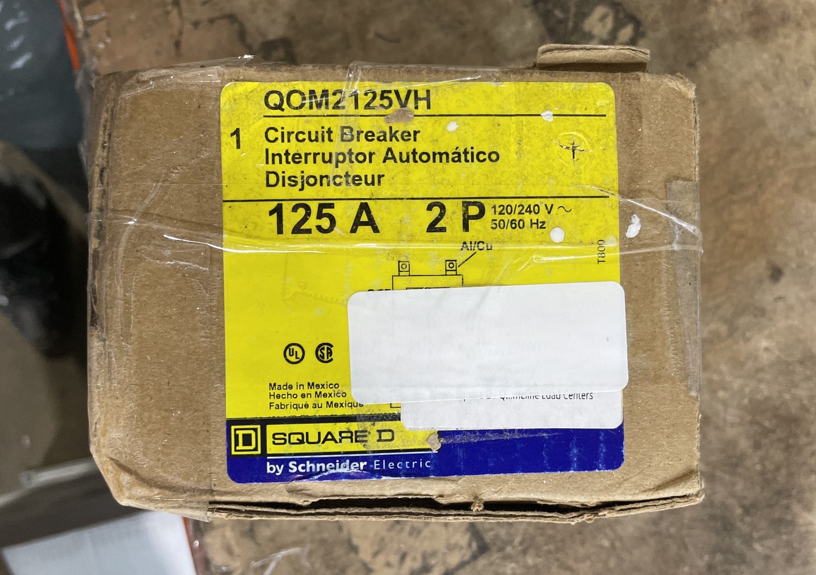 Square D QOM2125VH 125 Amp QOM2 Frame Size Main Circuit Breaker