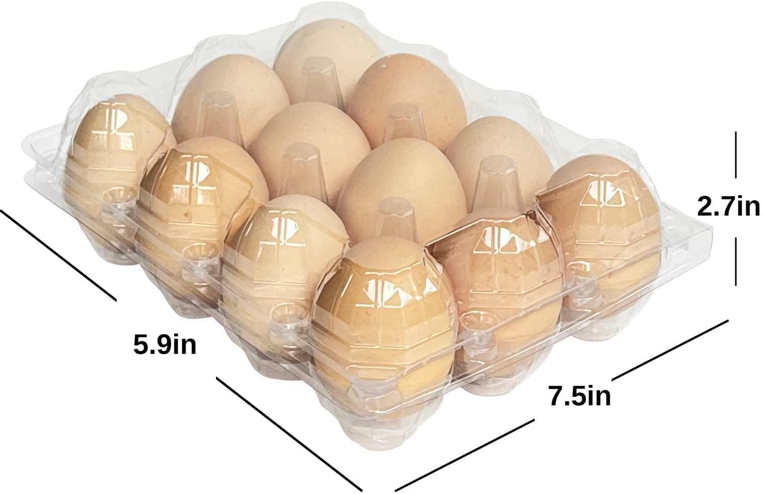 100 Packs Egg Cartons Cheap Bulk Plastic for 12 Eggs Clear Egg Cartons