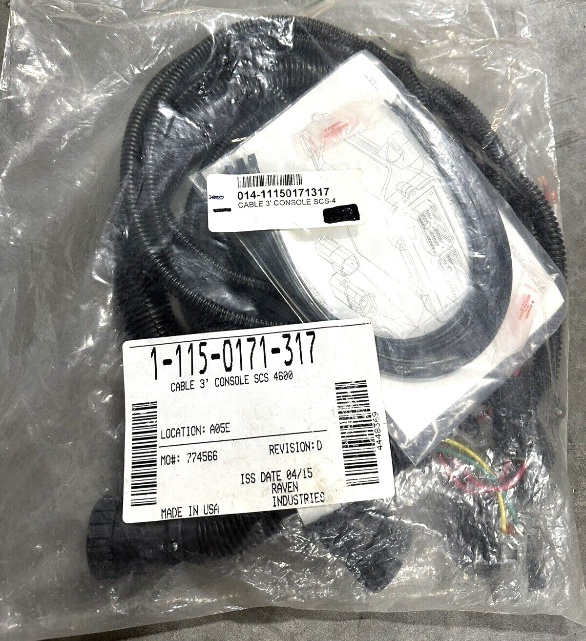 Raven CNH CABLE 3FT CONSOLE SCS 4600 115-0171-317 (OEM) *NEW*