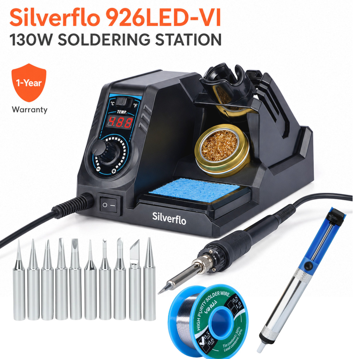 110V Soldering Iron Station Kit SMD Rework Desoldering Repair Tool LED Display