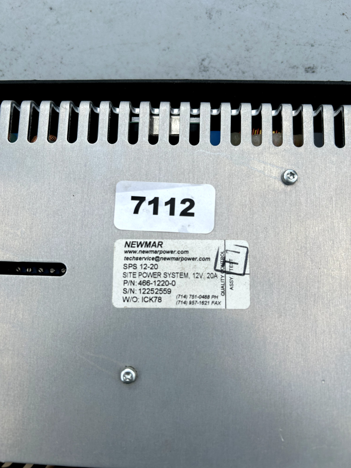 Newmar SPS 12-20, 12Volts 20 Amps Site Power System