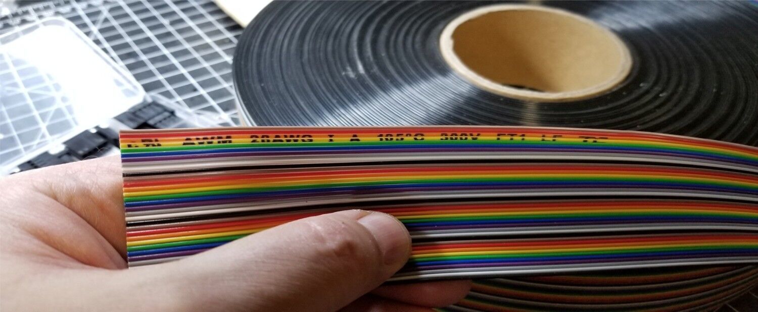 1M ~ 10M – Flat Rainbow Ribbon IDC Cable Wire Cable – 2 to 40 PINS (wires)