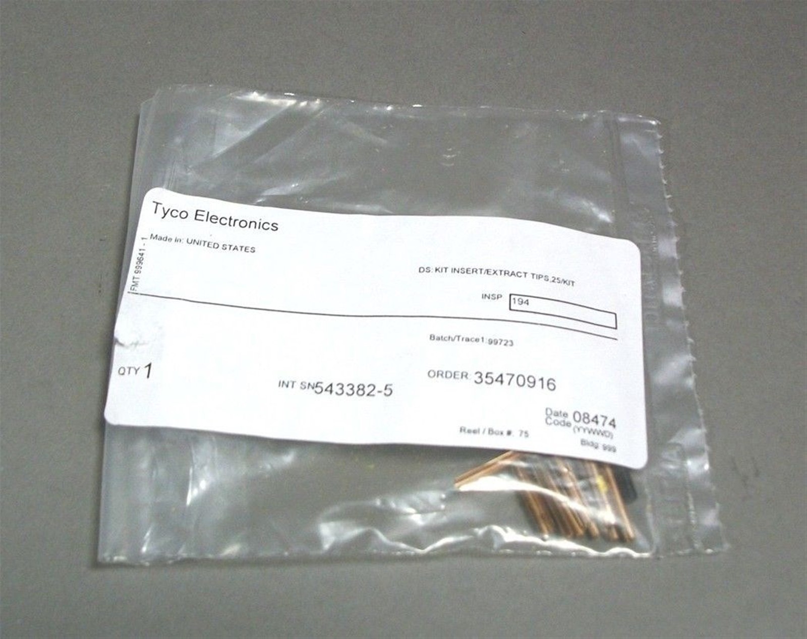 AMP Tyco 543382-5 Insertion Tool Replacement Tip Kit – New – Lot of 25 pcs