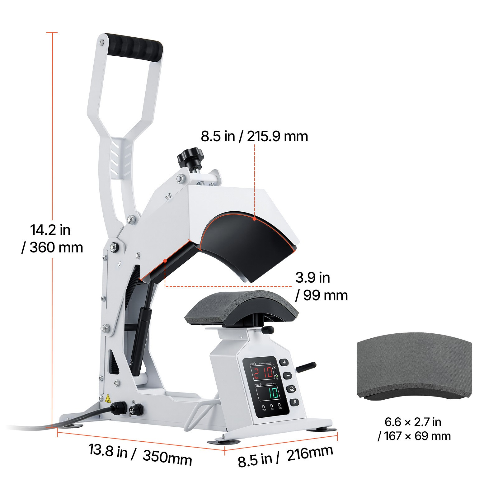 Uimoso Hat Heat Press Machine with 8.5 x 4 in Heating Plate for Caps