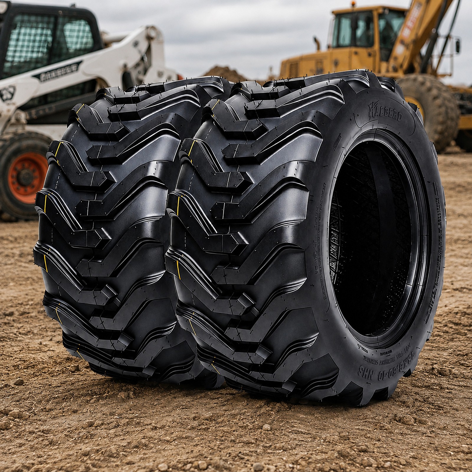 Set 2 18×8.50-10 Skid Steer Tires 8PR 18×8.50-10 For Industrial Tractor Utility