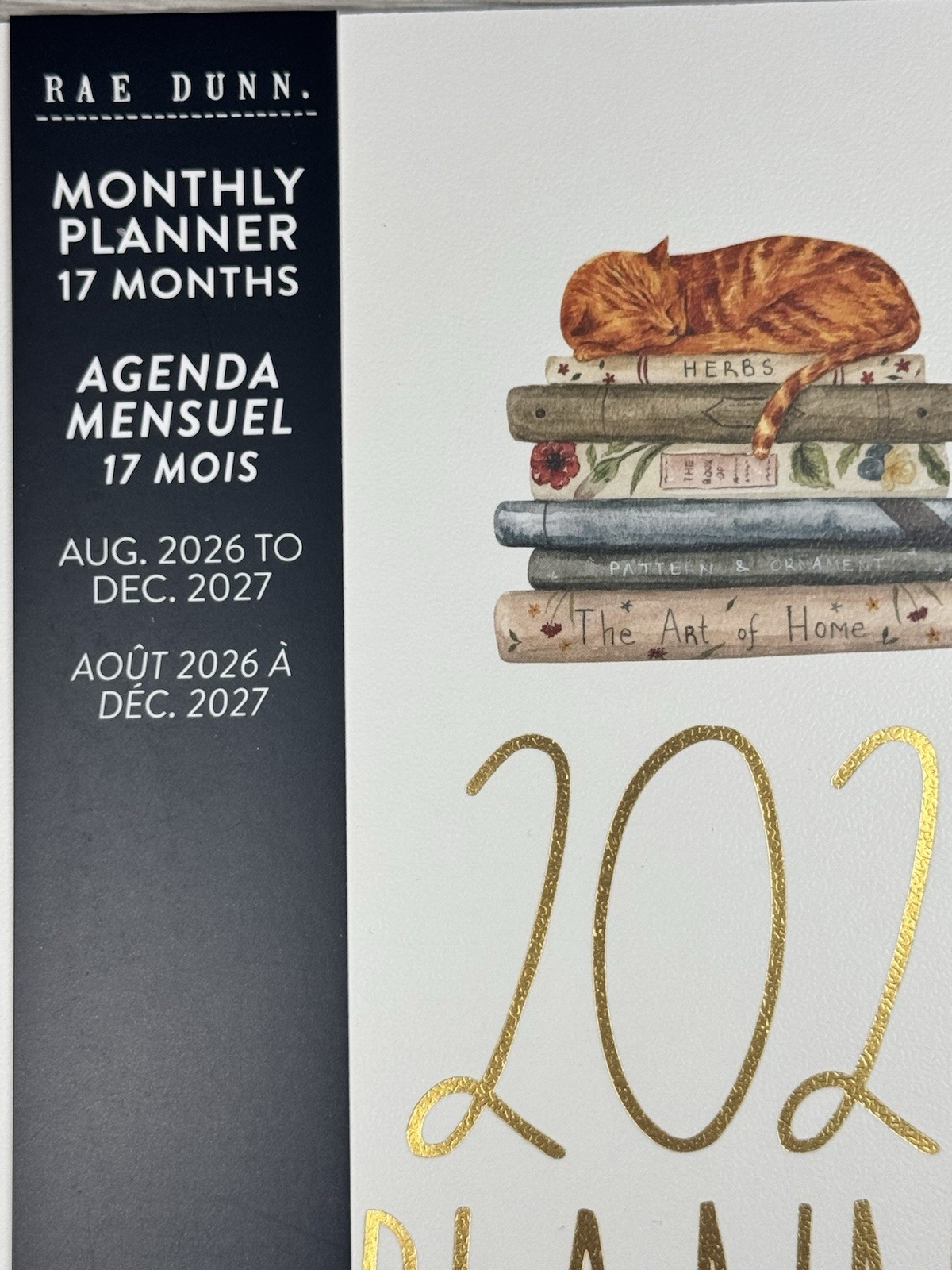 RAE DUNN 2026 2027 Monthly Calendar Planner Butterfly CAT 2027 Size 9.75 X 7.5″