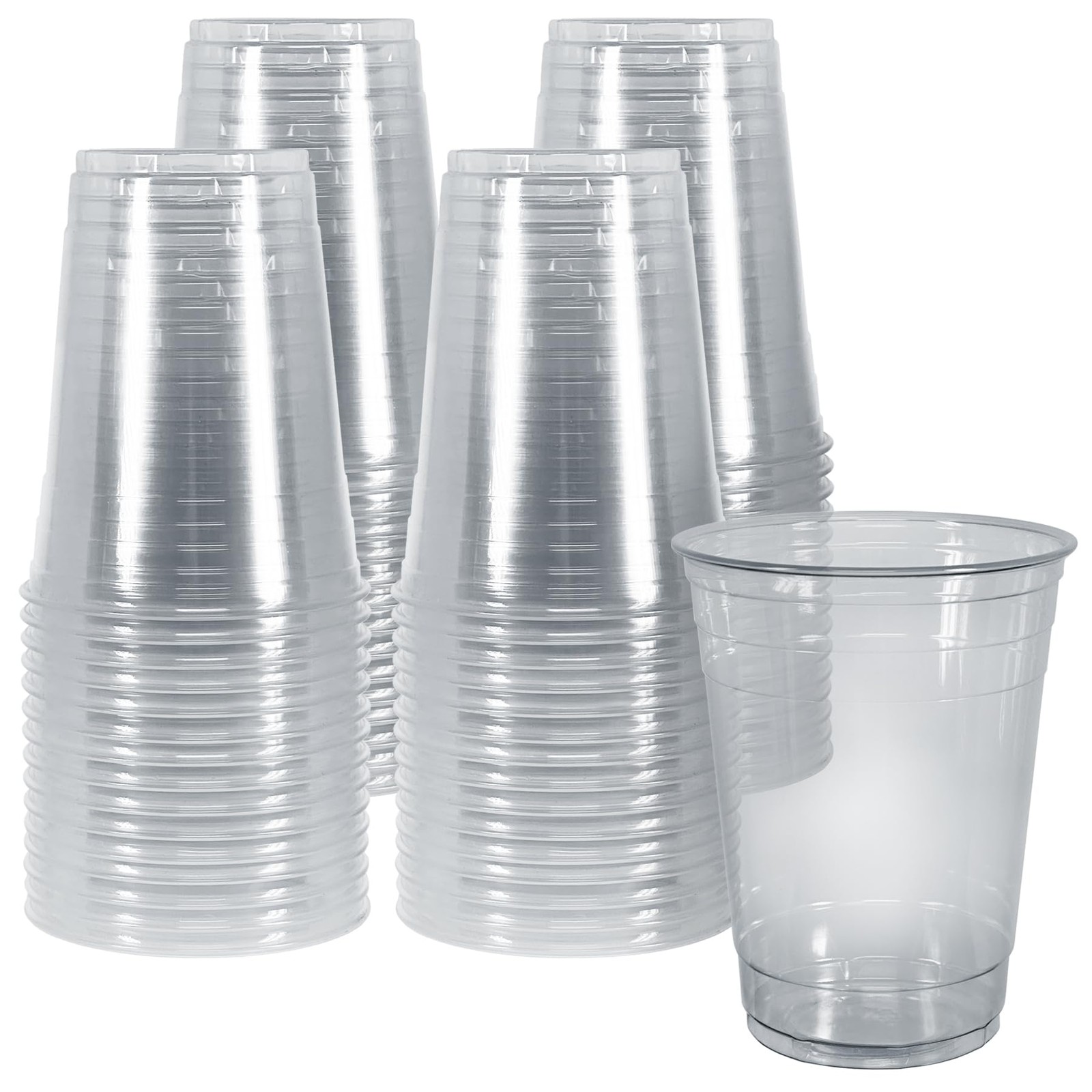 PAMI Clear Plastic Party Cups [Pack of 50] – 16oz Disposable Drinking Glasses…