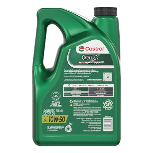 Aceite De Motor De Mezcla Sintetica Gtx High Mileage 10W-30, 5 Cuartos
