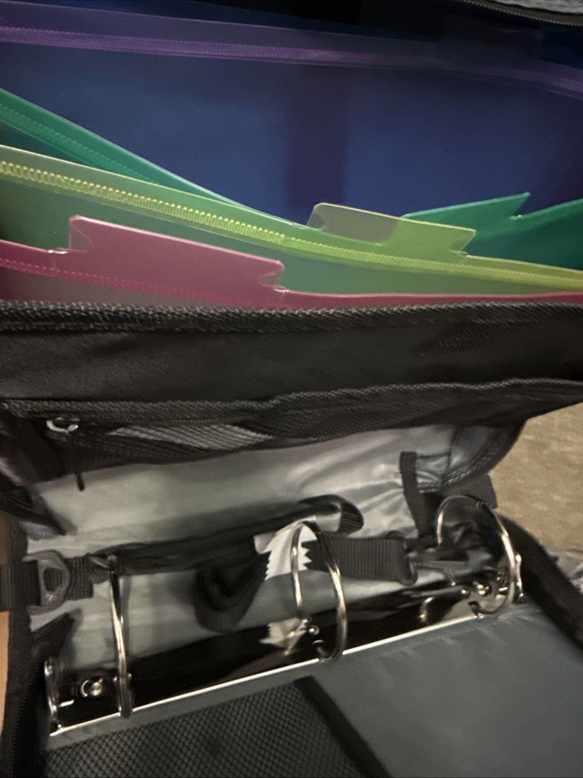 Case-It The Mighty Zip Tab 3 Ring Zipper Binder File Blue/Gray