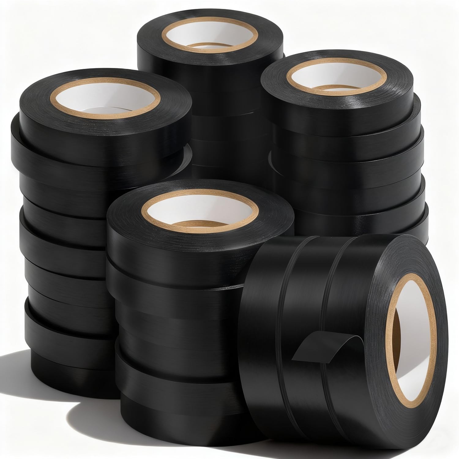 20 Pack Black Electrical Tape 3/4″ x 66ft Waterproof High Temperature Resistance