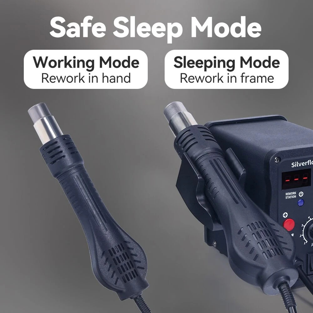 750W 8586D Solder Station 2 in 1 Soldering Iron Kit Hot Air Gun Rework station