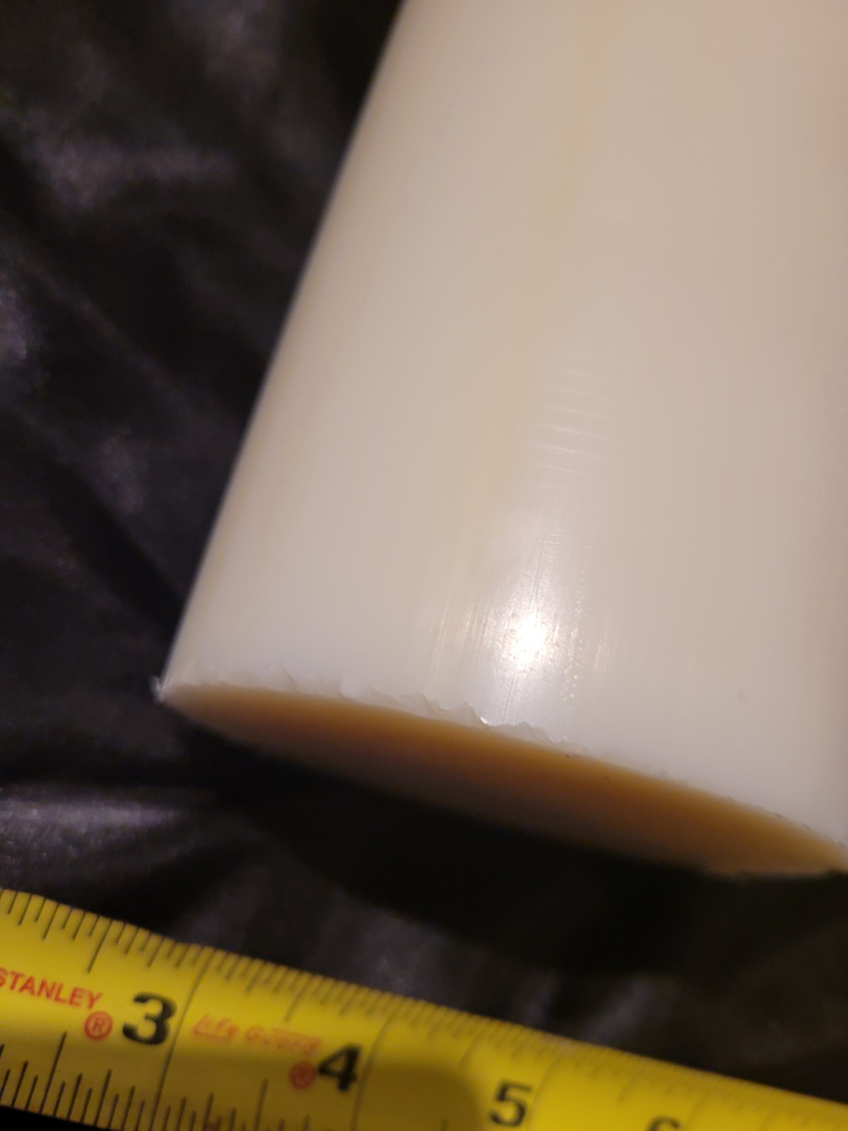 White Delrin 3 3/8″ Dia Rod Round Stock 12″ long (3.375 X 12.000) INV#W-47