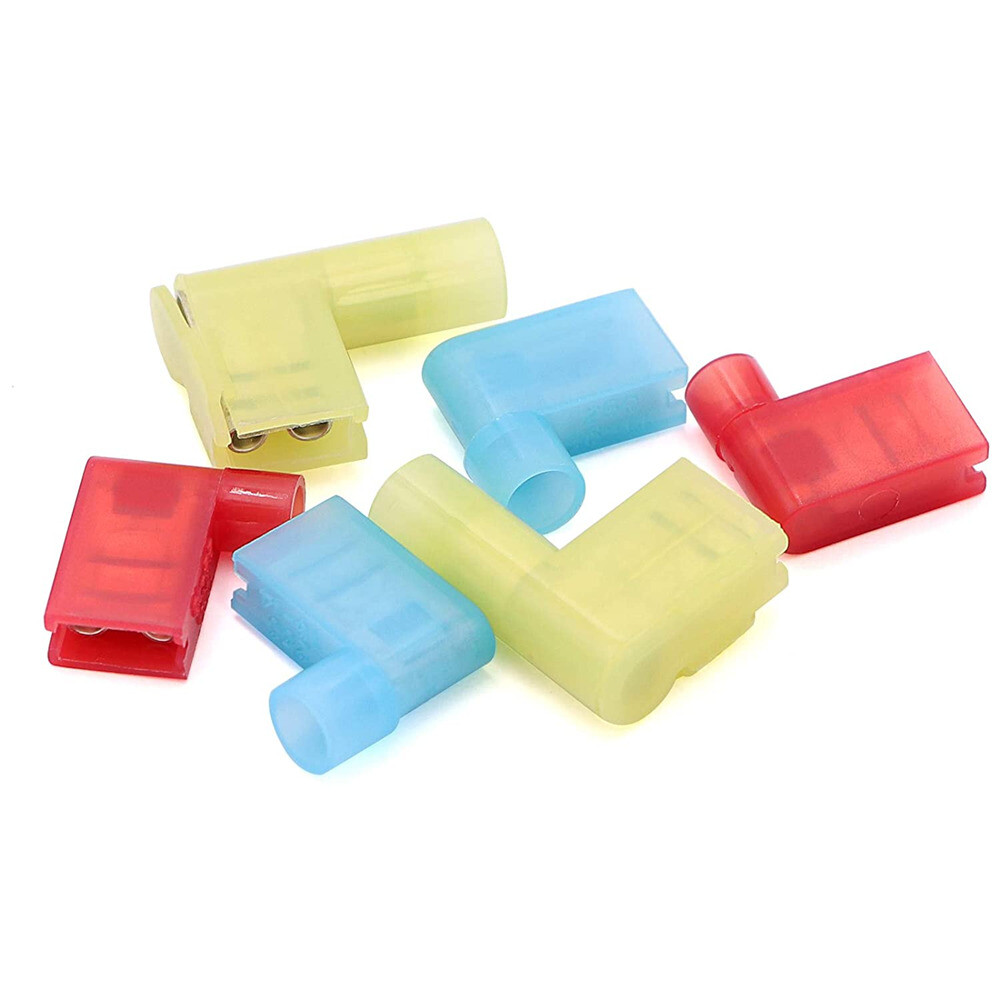35/120PCS Nylon Female Flag Terminal Insulated Right Angle Connector 90 degree