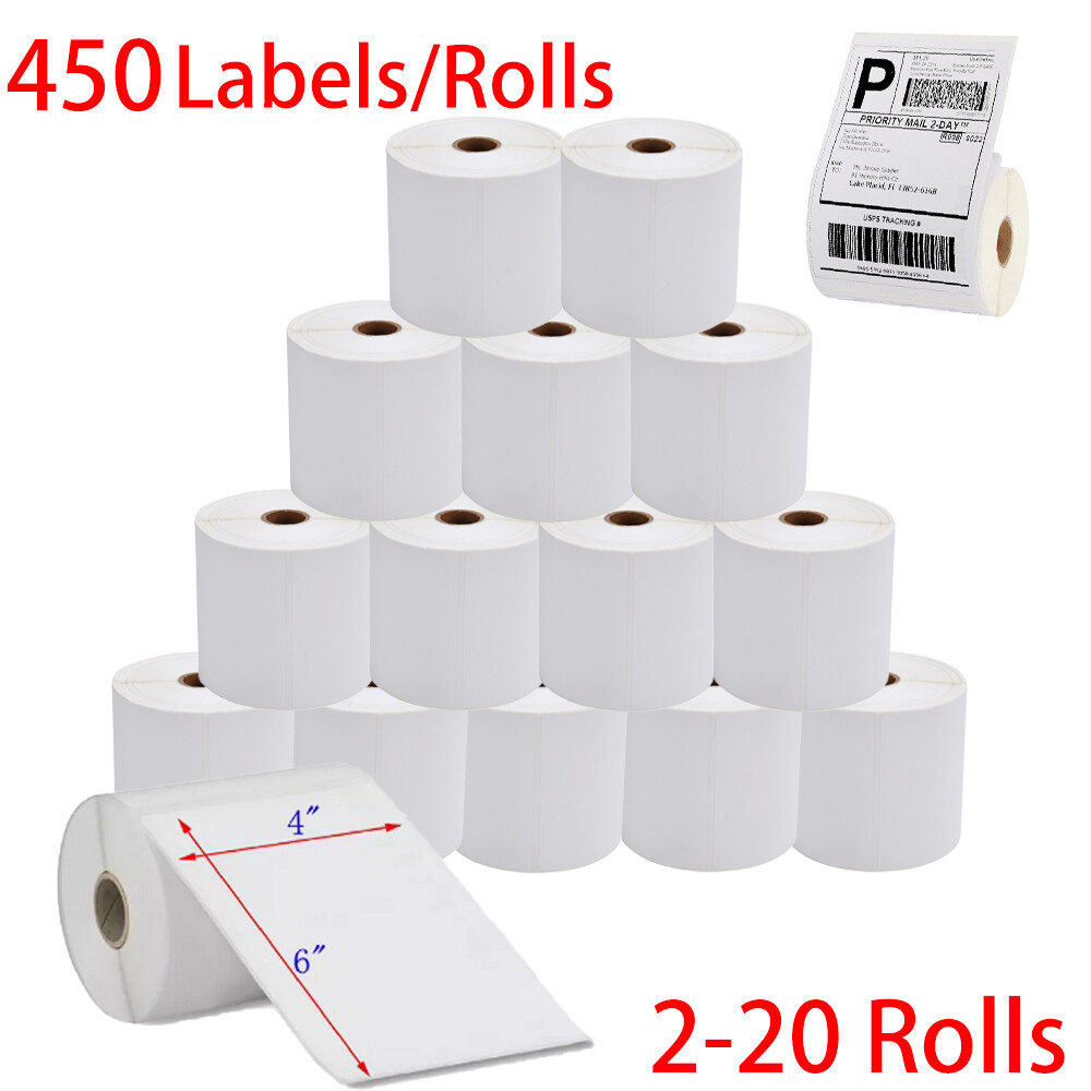 4×6 450/Roll Direct Thermal Shipping Postage Labels Zebra ZP450 505 2844 Eltron