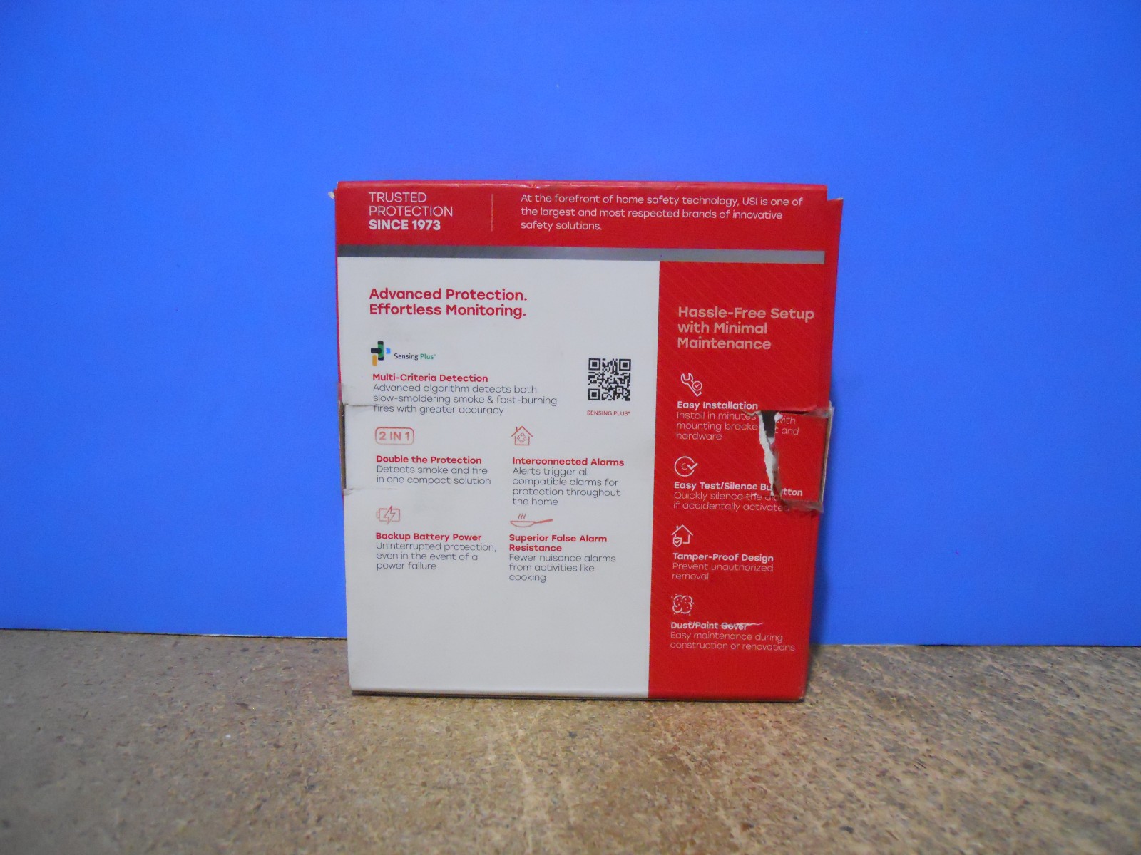 Universal Security 2 In 1 Smoke & Fire Alarm Sensing + Hardwired Battery Backup