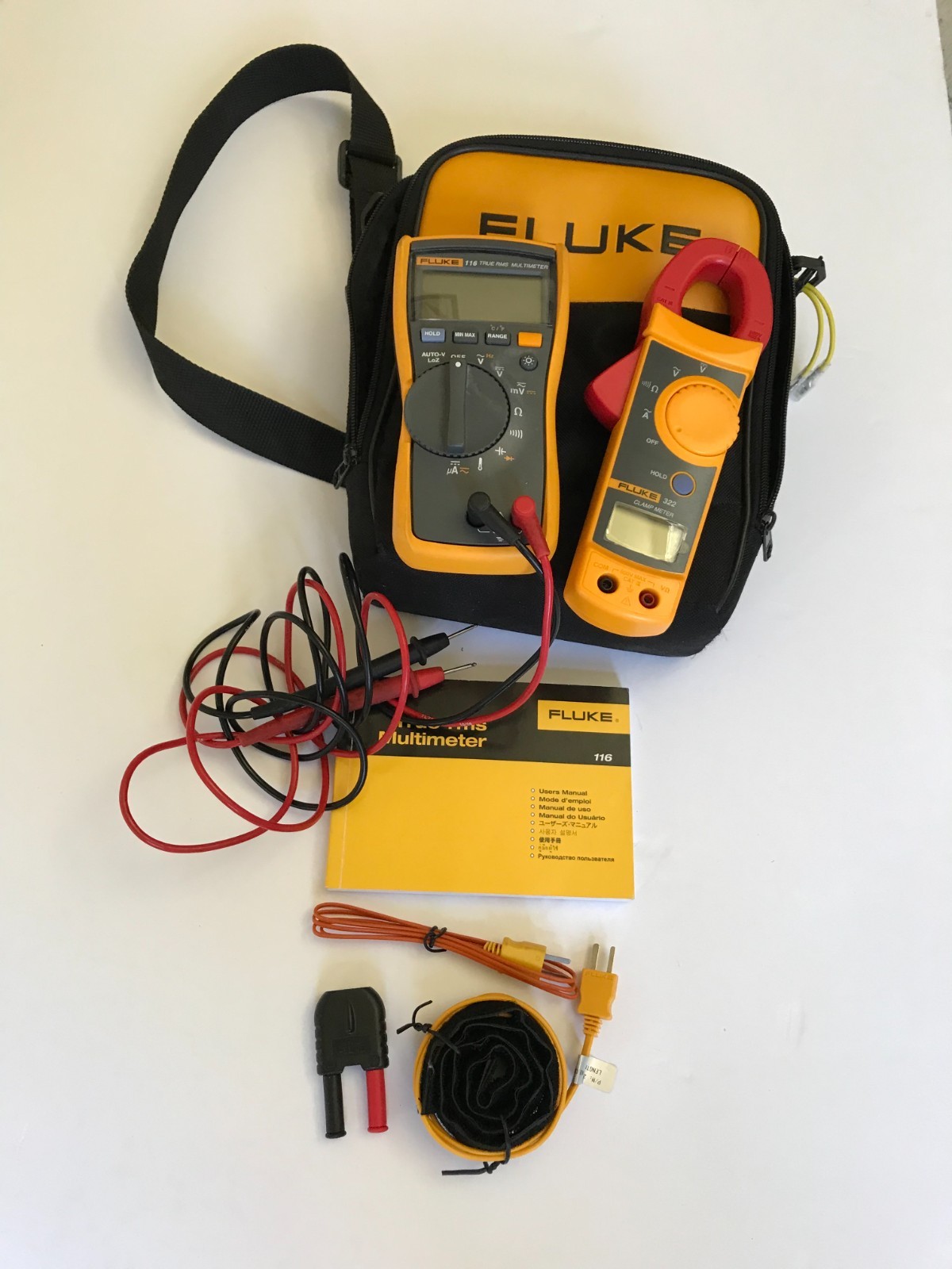 Fluke 116 True RMS HVAC Multimeter and 323 Clamp Meter Combo Kit