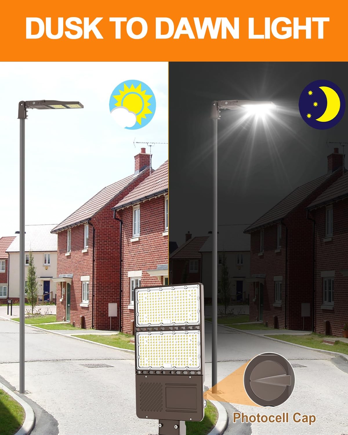 320W LED Parking Lot Light Dusk to Dawn Commercial Shoebox Stadium Light-48000LM