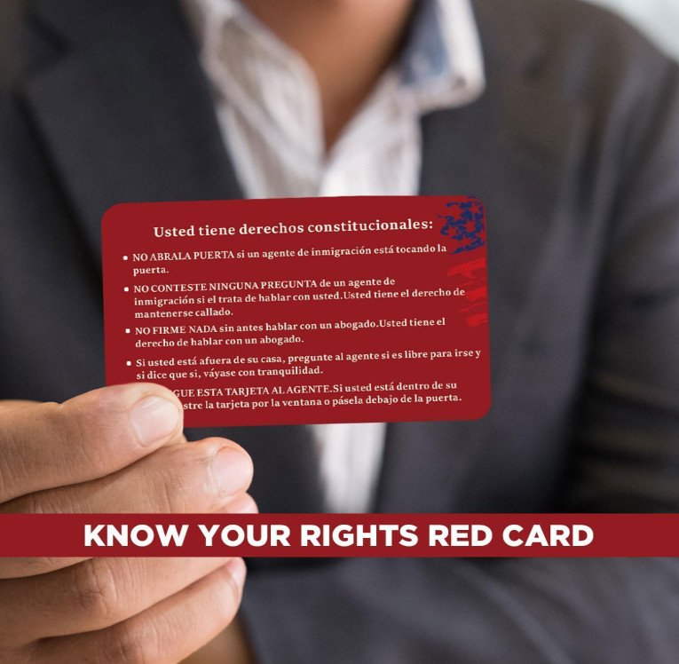 20 PCS Know Your Rights Immigration Red Card – English & Spanish 20PCS, red