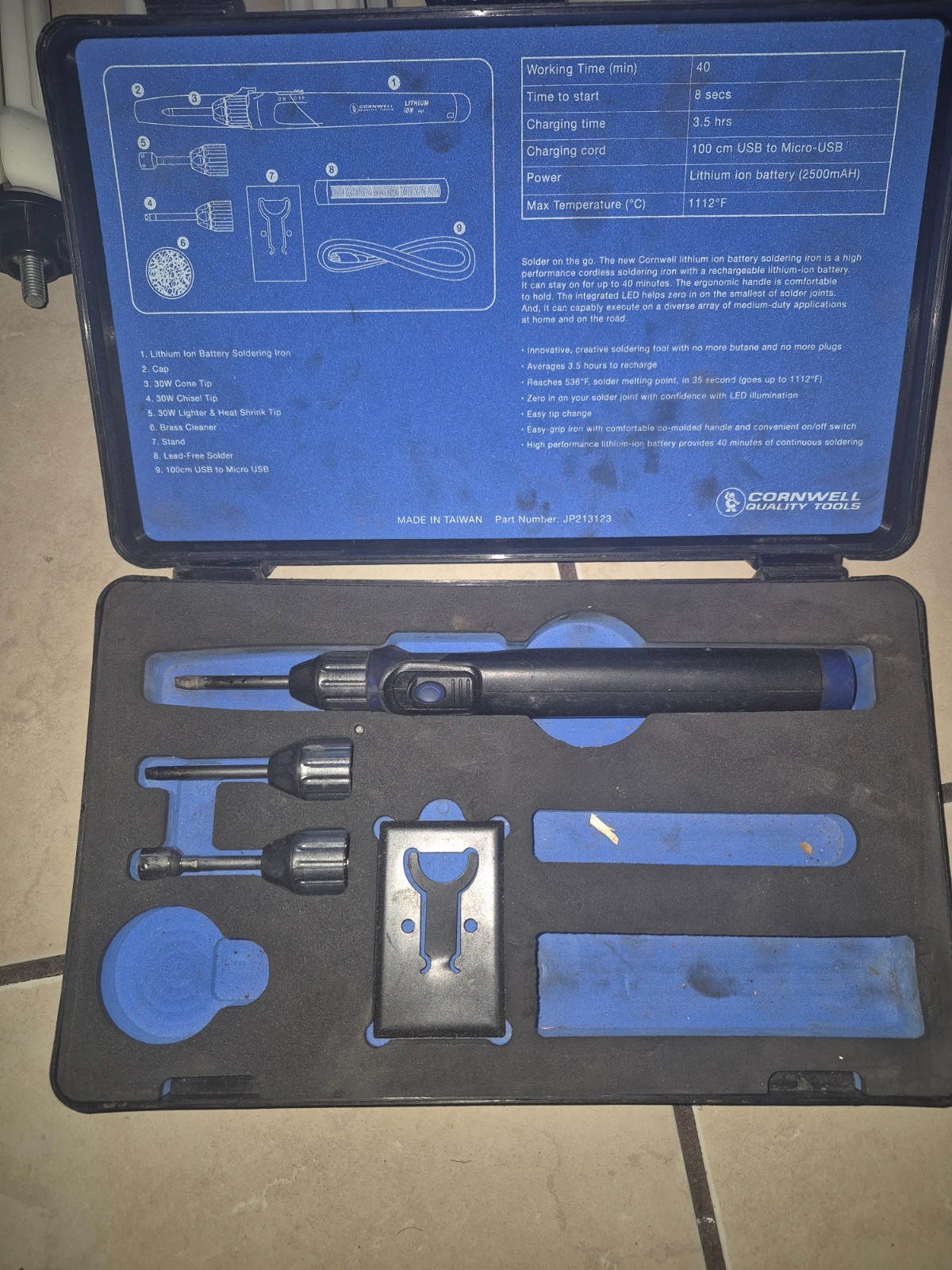Cornwell Tools JP213123 Lithium Ion Soldering Kit