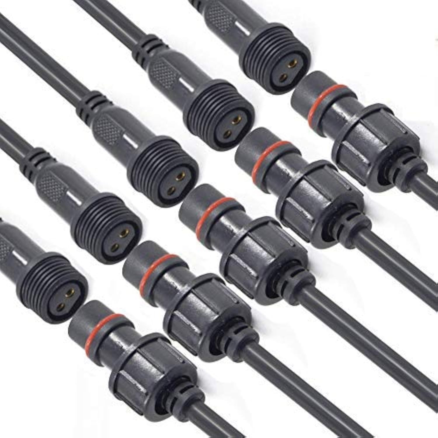Waterproof Connectors 2 Wire,16Awg Male Female Plug LED Connector with 2Pin Wate