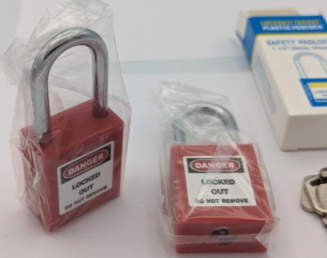TWO-PACK 2X Lockout Tagout Safety Locks Padlock,2 Keys Per Lock (2 Locks 4 Keys)