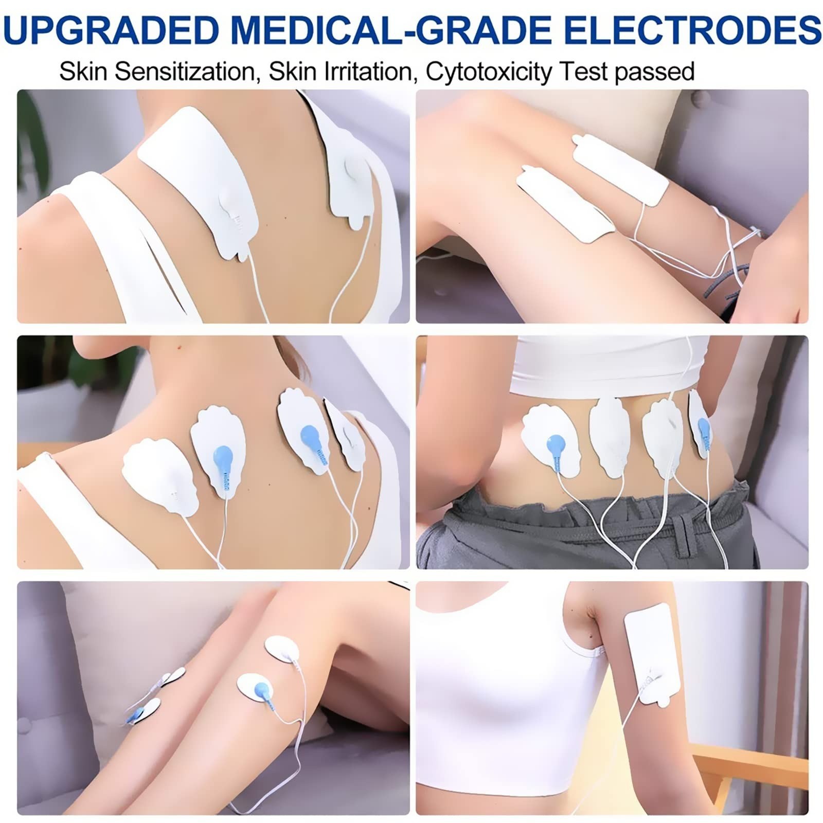 NURSAL TENS/EMS Unit Replacement Pads 20 Pack 3.5mm Snap Electrodes
