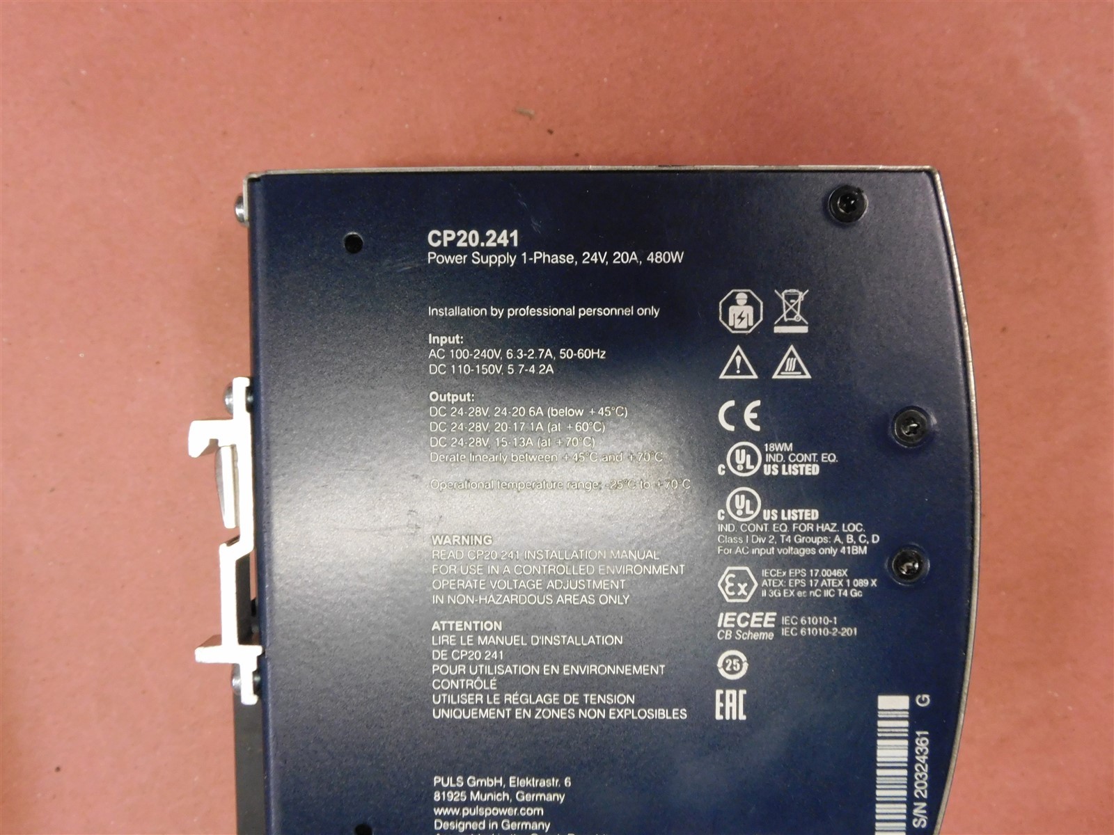 Puls Power Supply CP20.241 used Excellent Condition