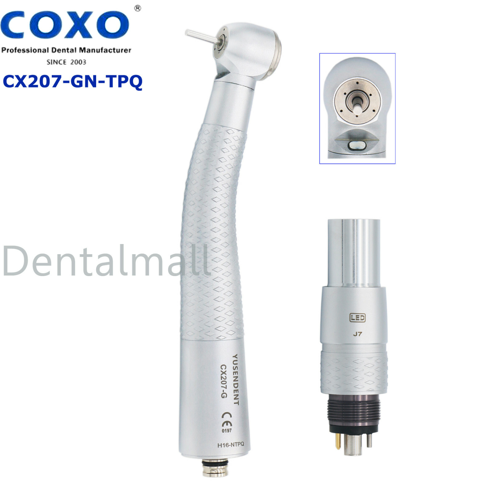 COXO Dental Air Turbine Fiber Optic Handpiece Fit NSK Phatelus LED Quick Coupler