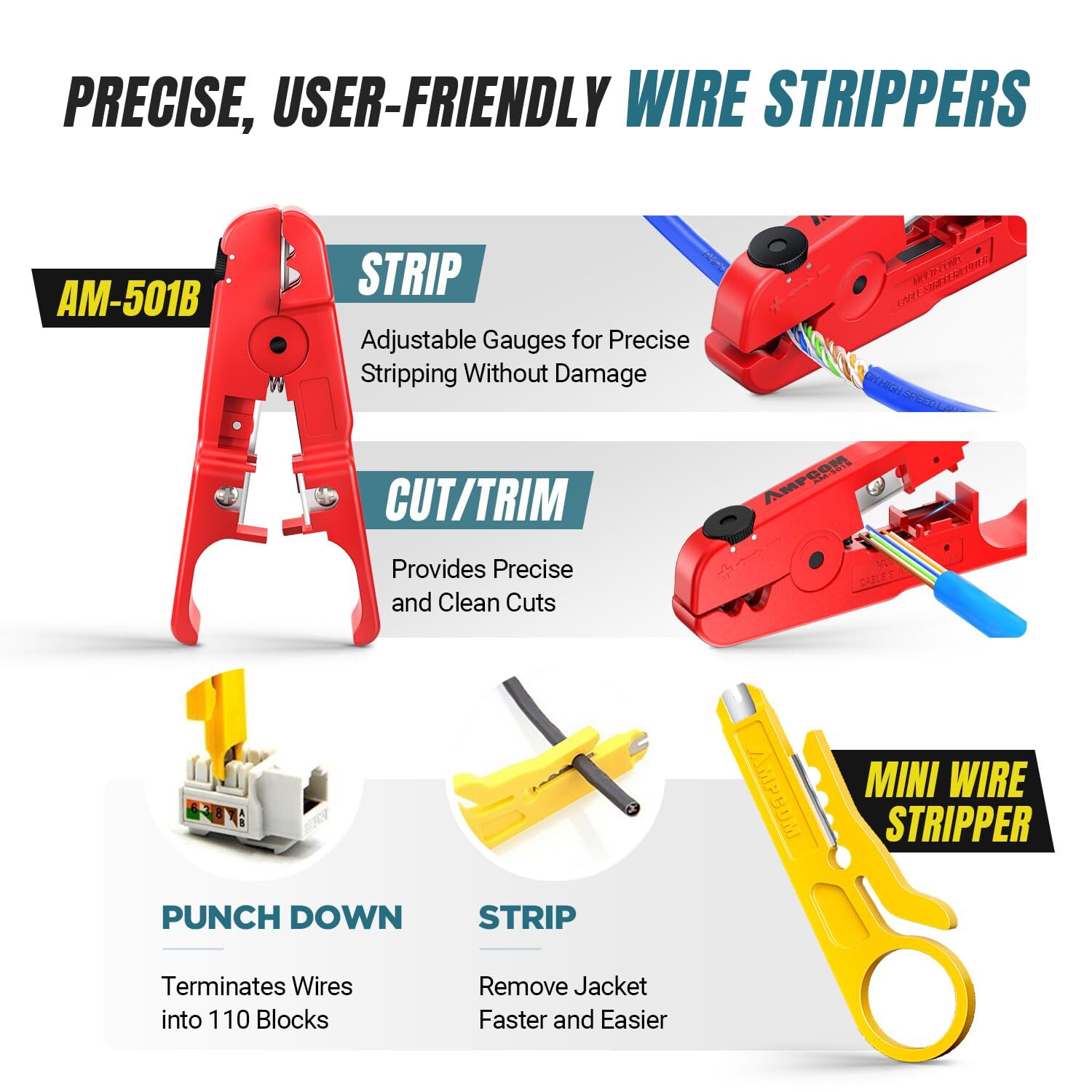 Ethernet Crimping Tool Kit 10in1 Pass Through Rj45/rj11 Network Tool Kit With Rj