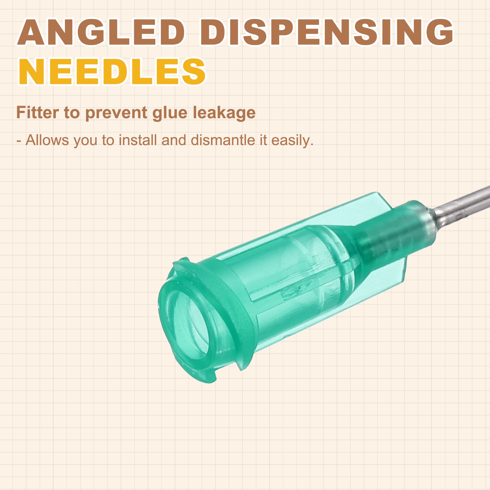 25Pcs 0.5Inch 18Ga 45° Angled Dispensing Needles, Green