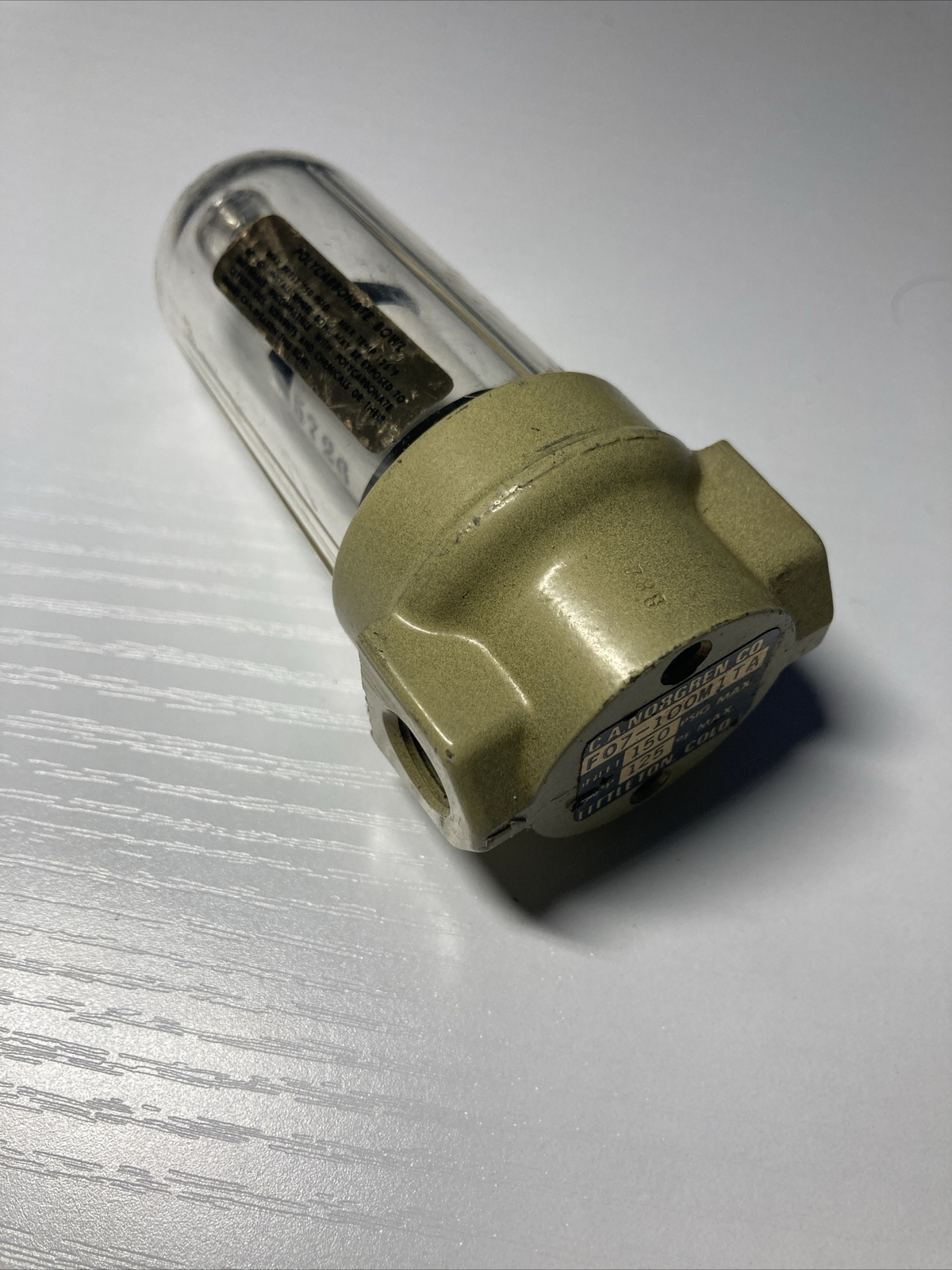 F07-100-M1TA Pneumatic Filter Norgren inlet 150 psi Temp 125 F max Littleton