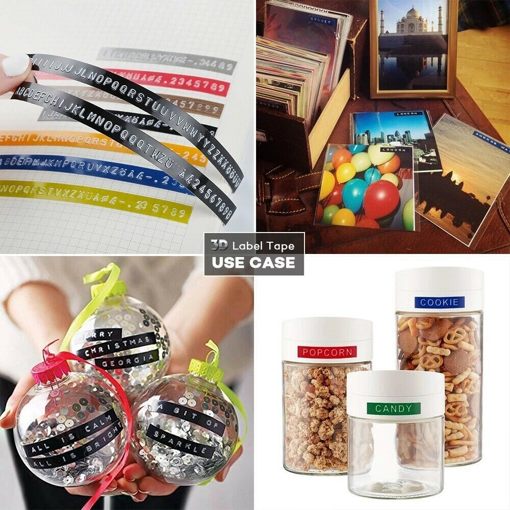 5PK Label Replace for Dymo 3D Plastic Embossing Tape Xpress Label Maker 3/8″ 3m
