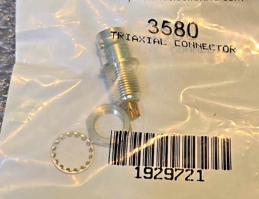 Pomona 3580 BNC Triaxial (F) Bulkhead RECEPTACLE Brass Tarnish ResisT -65To165°C