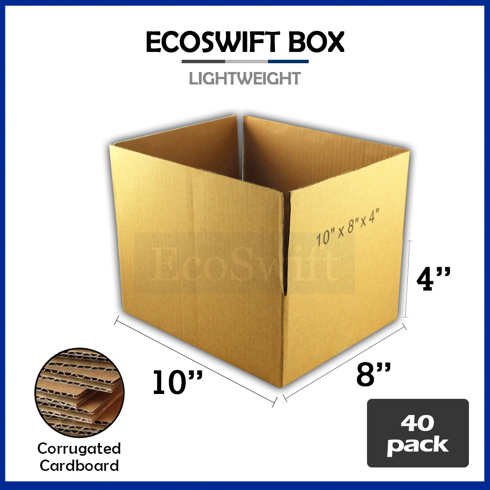 40 10x8x4 EcoSwift Cardboard Packing Moving Shipping Boxes Corrugated Box Carton