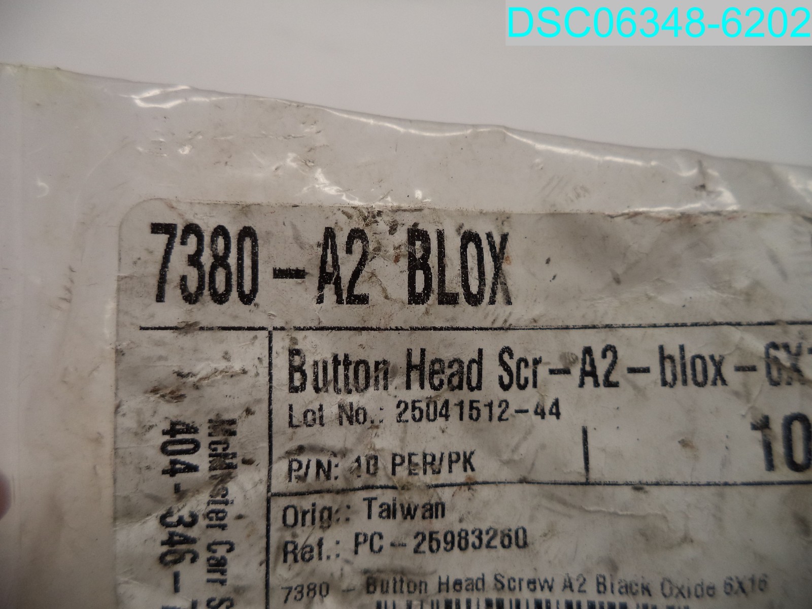 QTY=30(3X10): 7380-A2 BLOX McMaster Carr Button Head Screws A2 6X16 Black Oxide