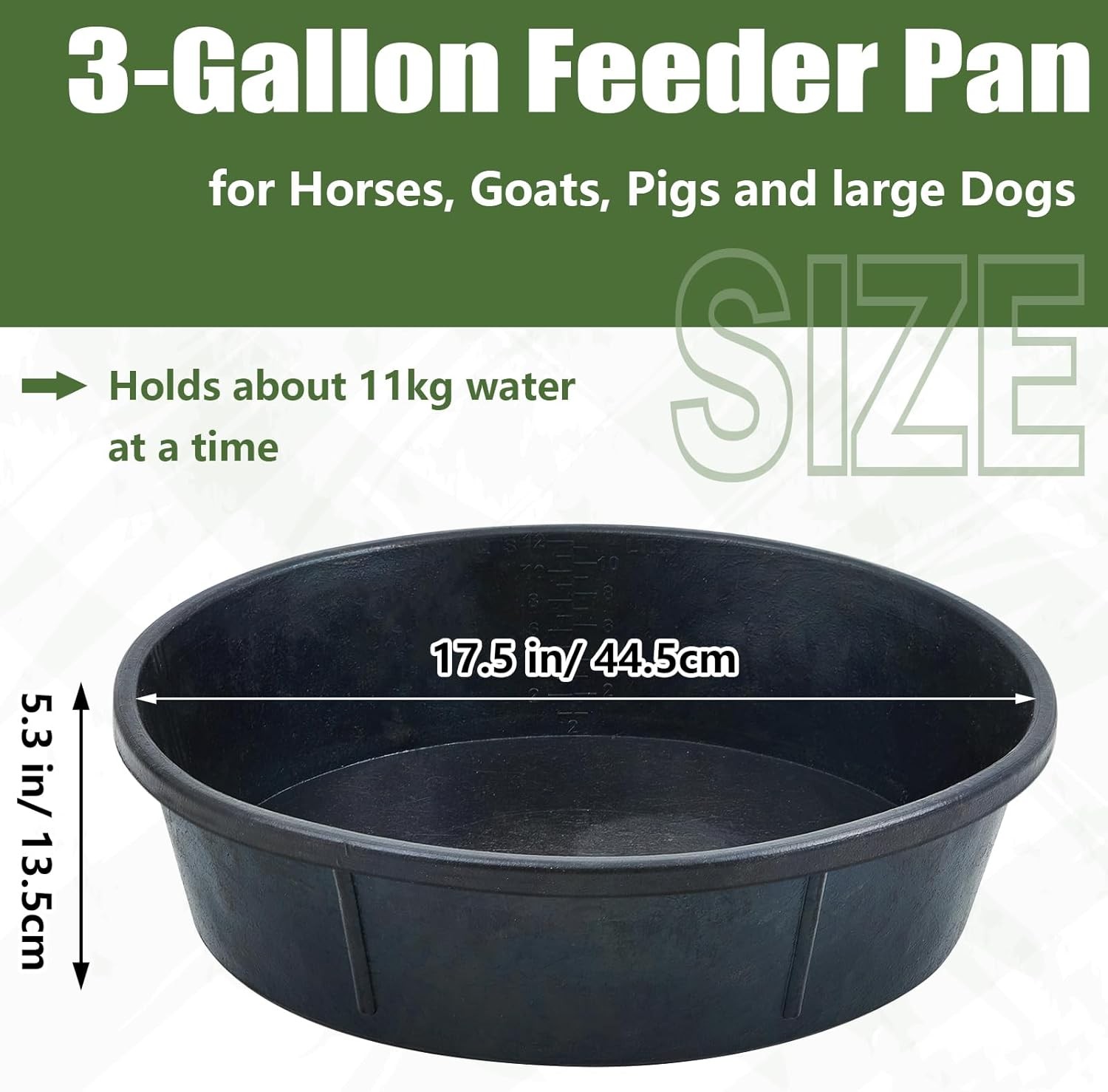 5 Pcs Rubber Feed Pan 12 Quart/ 3 Gallon Utility Horse Feed Bucket Rubber Bowl C