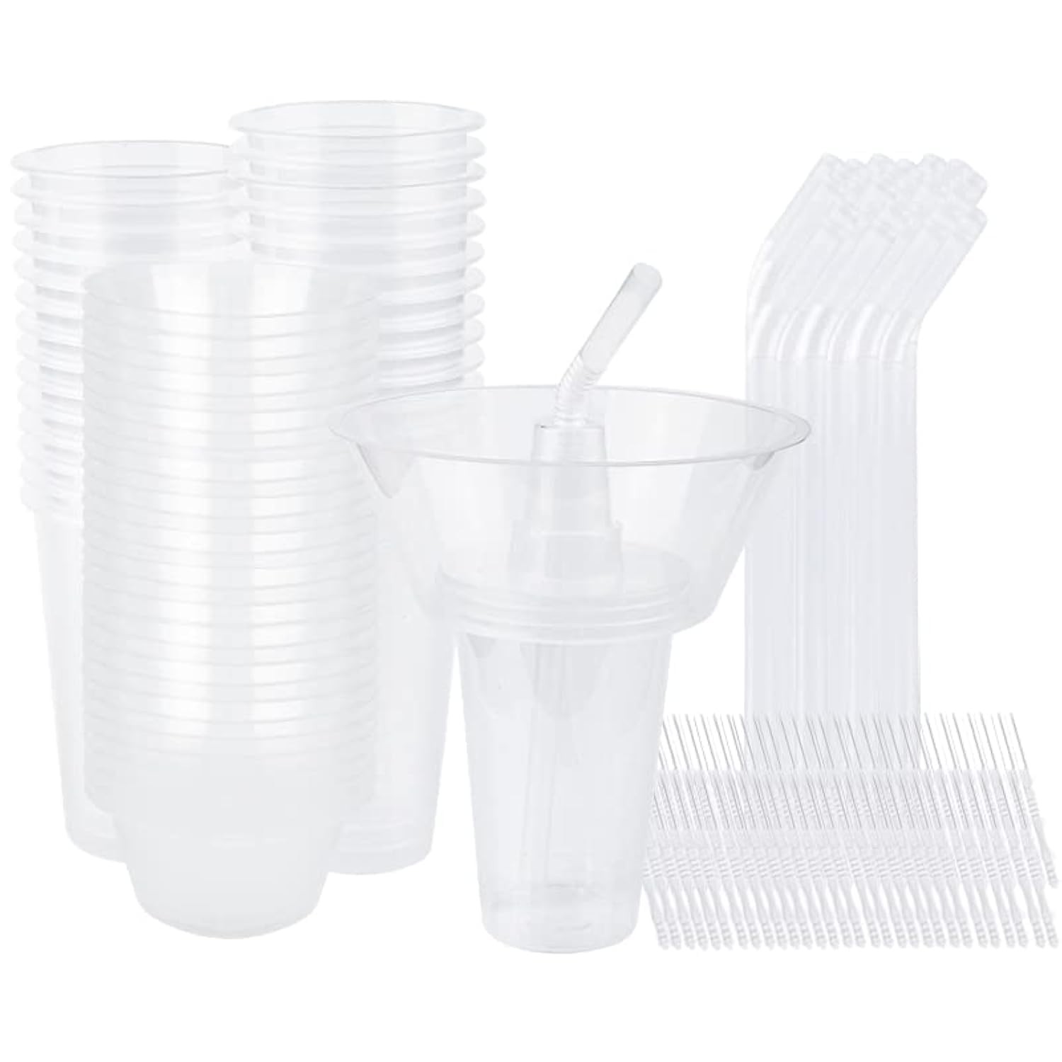 Potomac Collection Snack and Drink Cup, 30 Sets Disposable Plastic Cup with S…