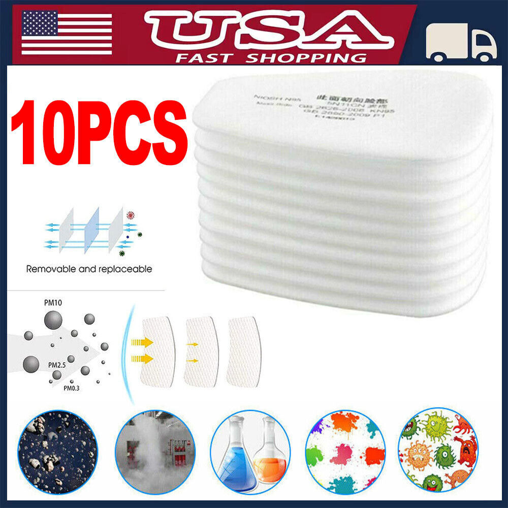 10pcs/set 5N11 Cotton Filter Replacement Filters For 6200 6800 7502 Respirators
