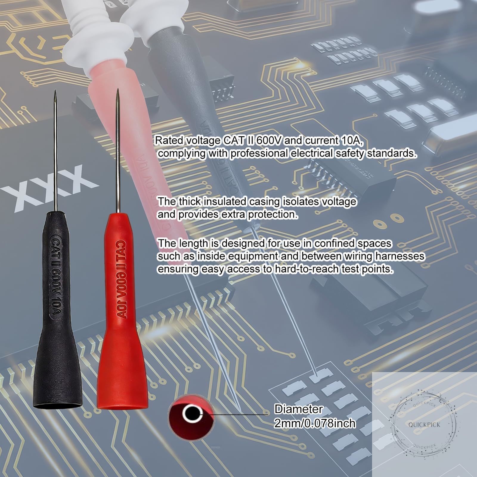 Multimeter Leads Kit 49″ Premium Silicone Multimeter Test Lead Set CAT III 1000V