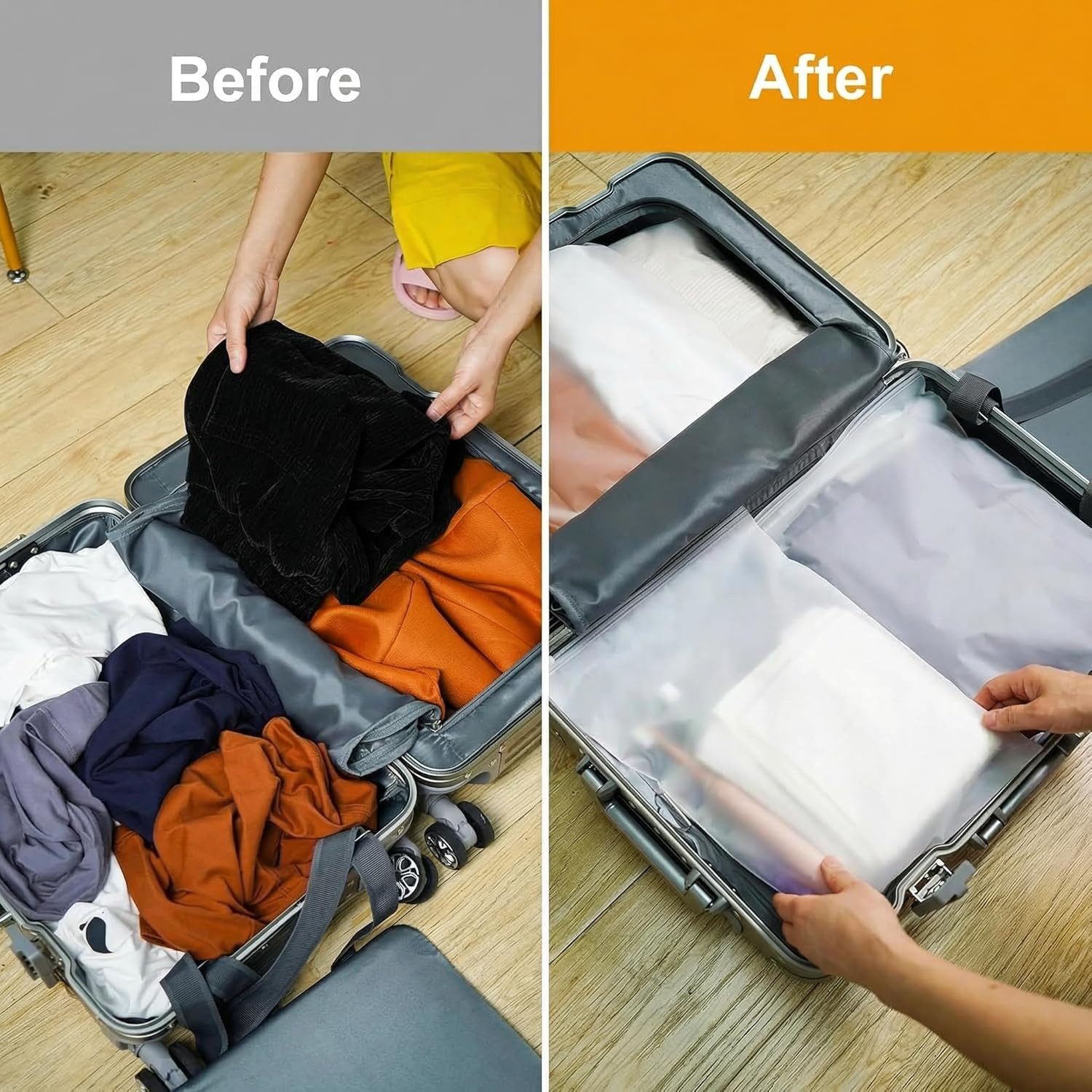 12 X 15 Inch Clothes Packaging Bags for Shipping, 50 Pcs Plastic Frosted Zipper