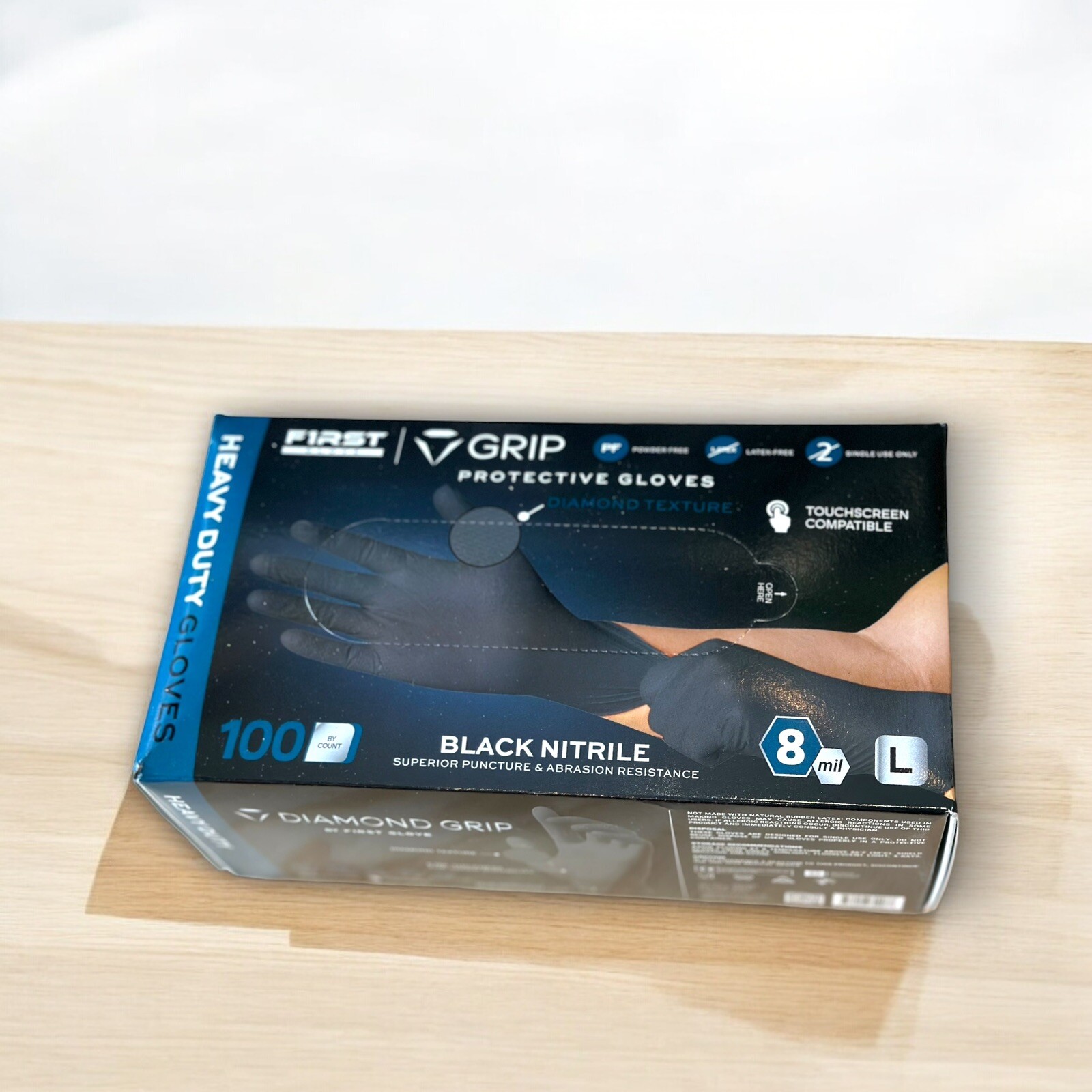 Diamond Grip 8MIL Nitrile Gloves – Black, SIZE: SMALL (Pack of 100)