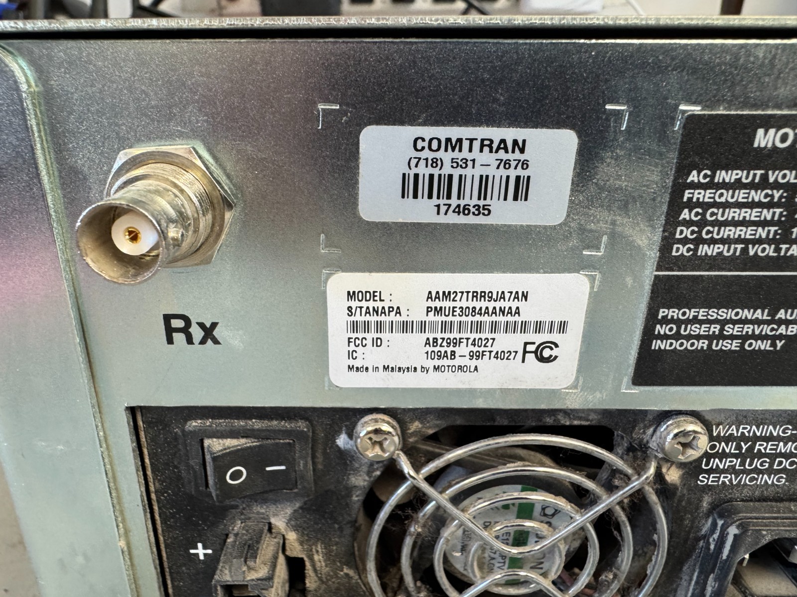 Motorola XPR8300 UHF 450-512 Mhz 40W TRBO Repeater AAM27TRR9JA7AN