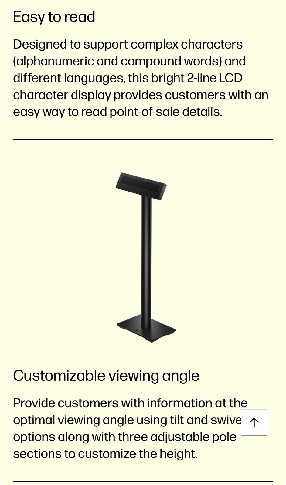 HP Hewlett Packard Engage 2X20 Black Pole Customer Display 6K553AA Brand New