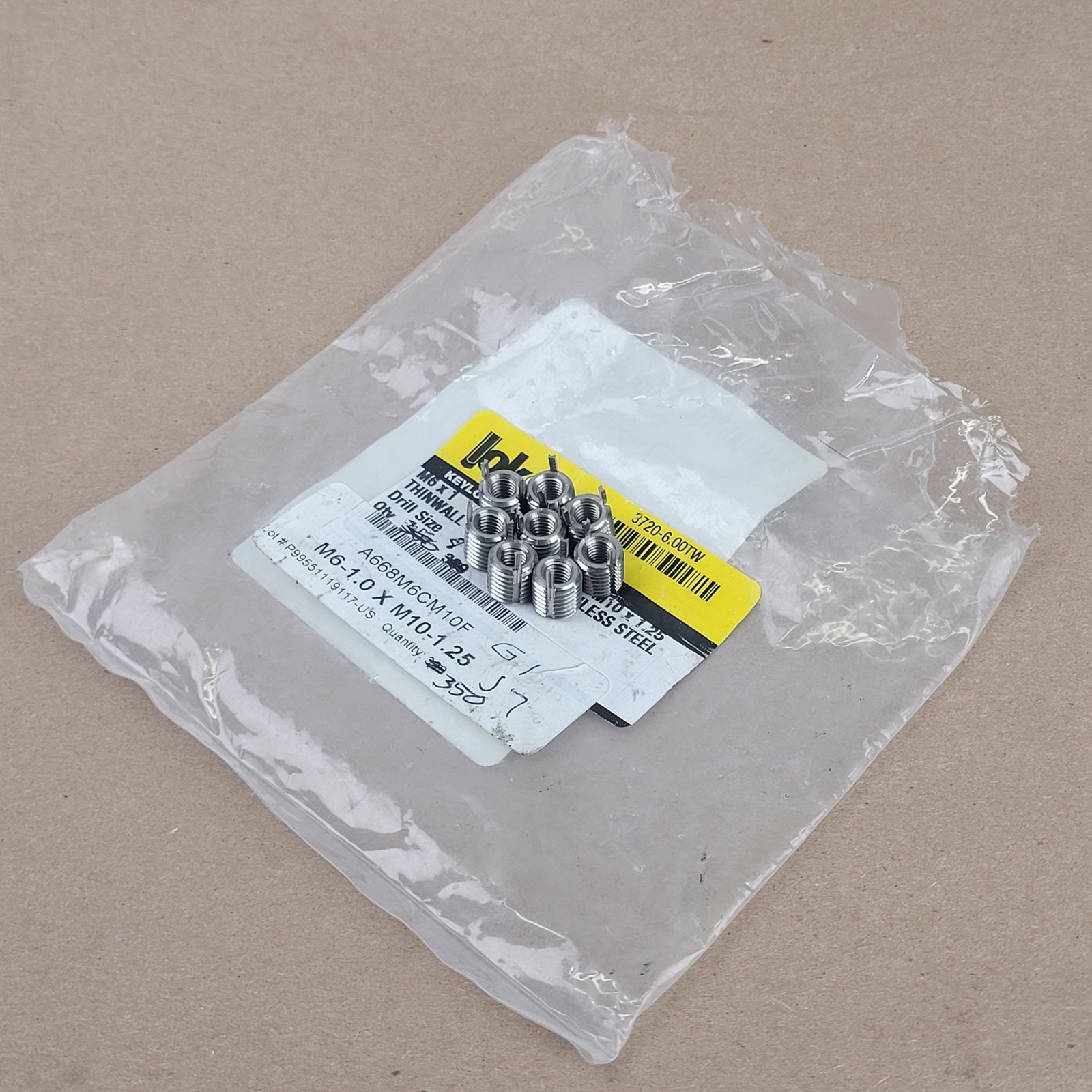 Lot of 8 Loksert 3720-6.00TW Locking Thread Insert M6 X 1 X M10 X 1.25 – NEW