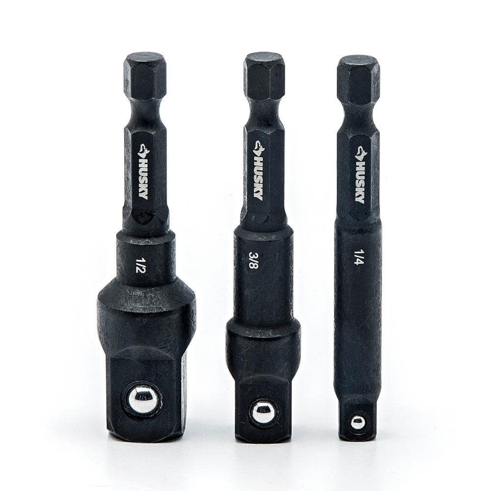 Husky 1/4 in. Drive Impact Driver Socket Adapter Set (6-Piece)