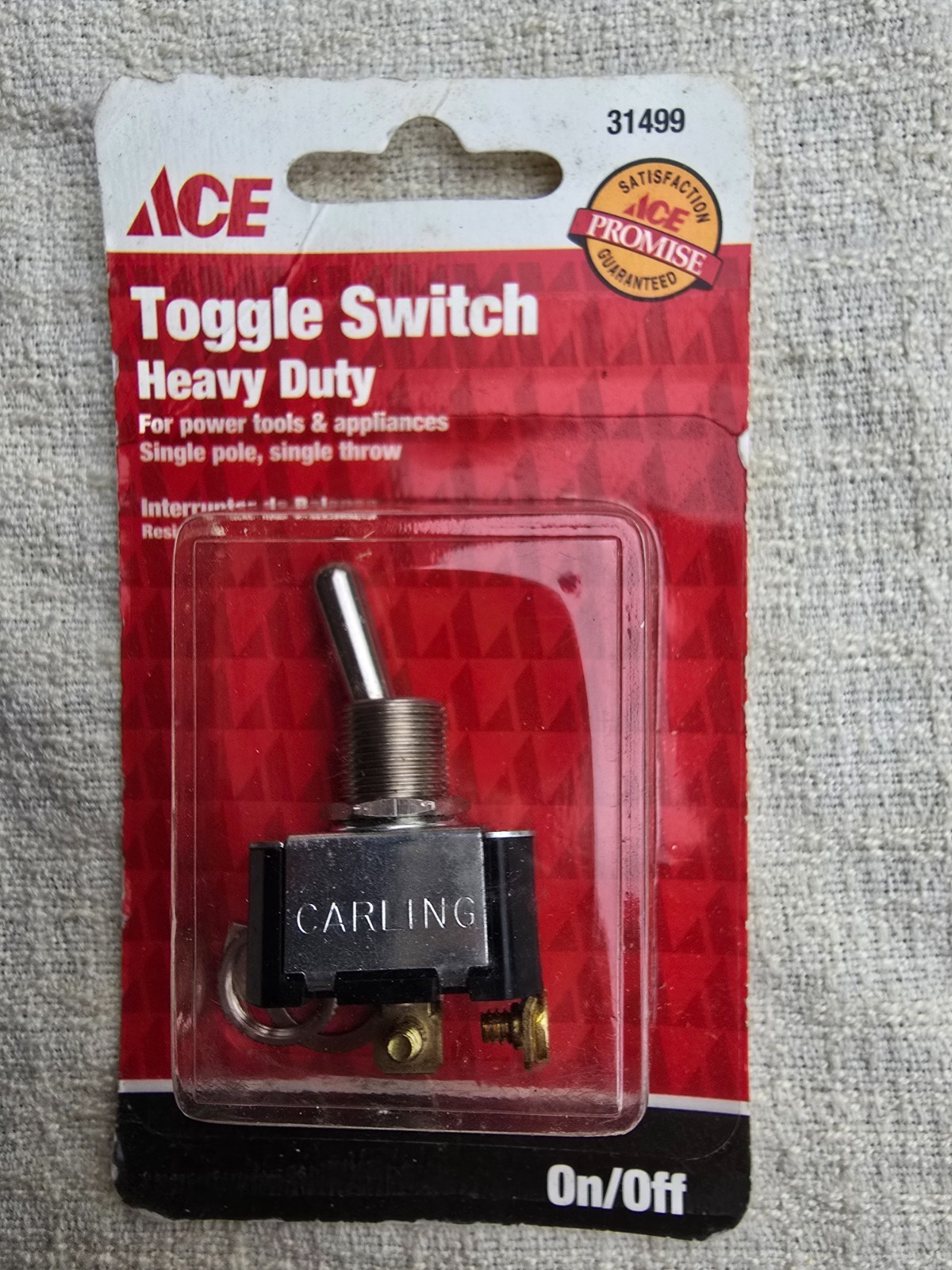 Ace 31499 Toggle Switch Heavy Duty for Power Tools & Appliances, SPST