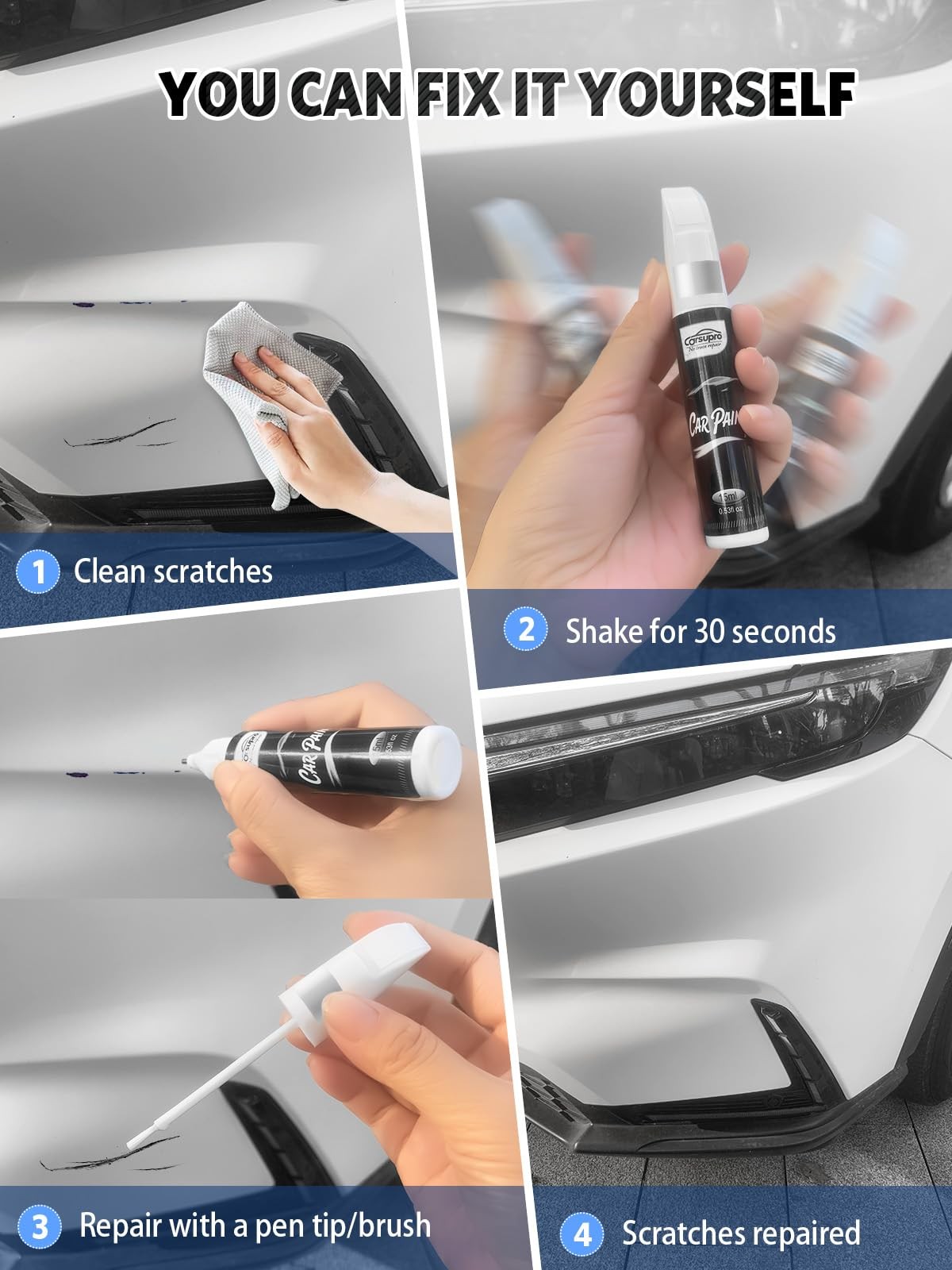 Black Obsidian/Super BlackKH3 for Nissan Touch Up Paint Pen, 2 in 1 Car Scrat…